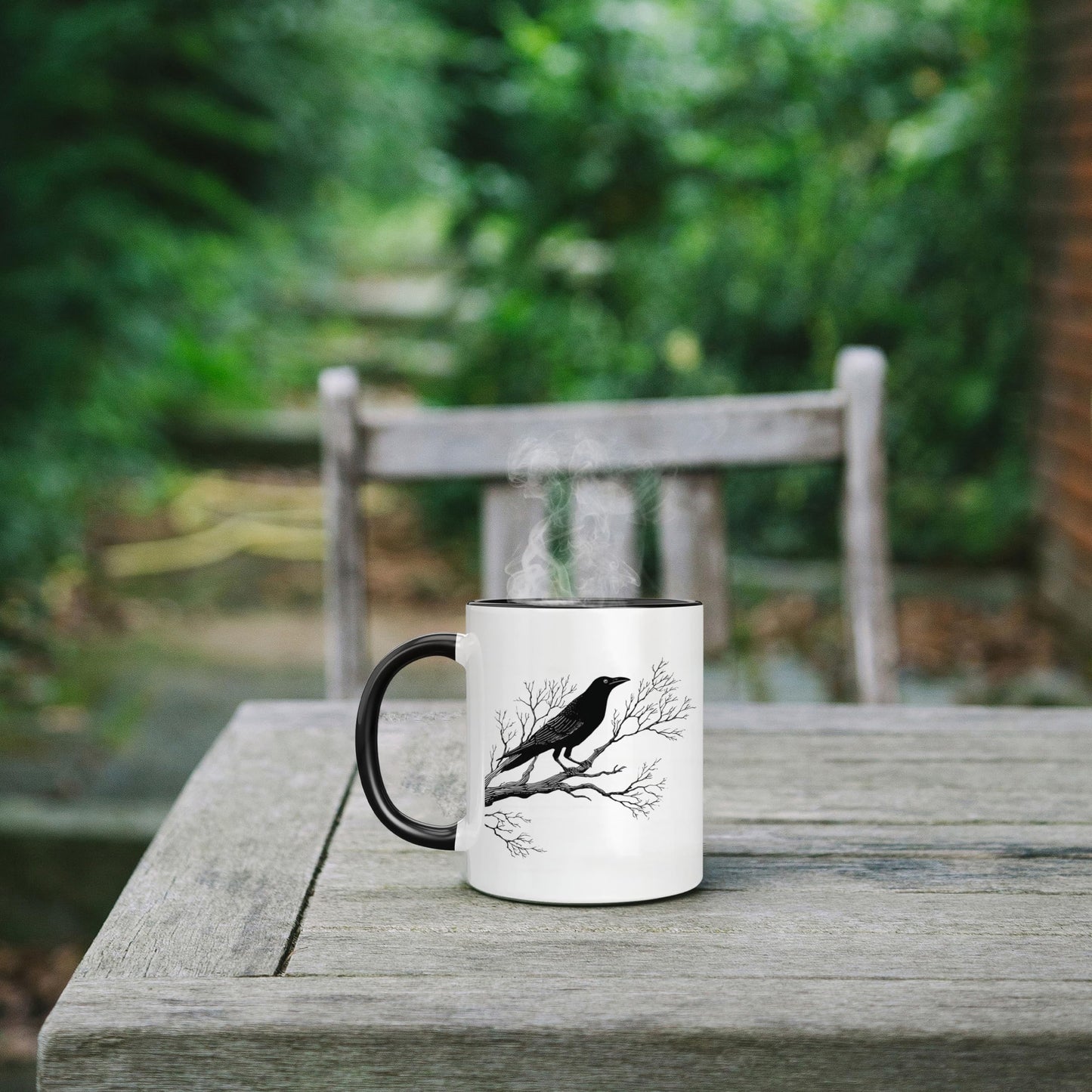 Gothic Raven Mug – Ceramic Crow Coffee Cup for Bird Lovers | Goth Decor Drinkware for Men | Unique Crow Gifts & Gothic Merch