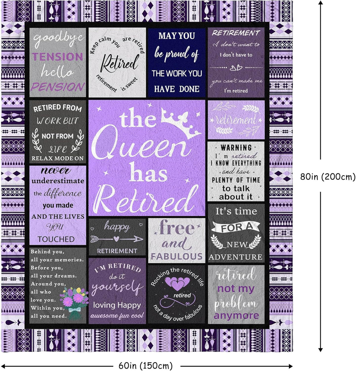Retirement Gifts for Women 2025, Best Retirement Gifts Ideas, Cool Retirement Gifts, Retired Gifts for Women, Goodbye Farewell Gifts for Coworkers Woman, Coworker Leaving Gift Purple Blanket 80”X60”