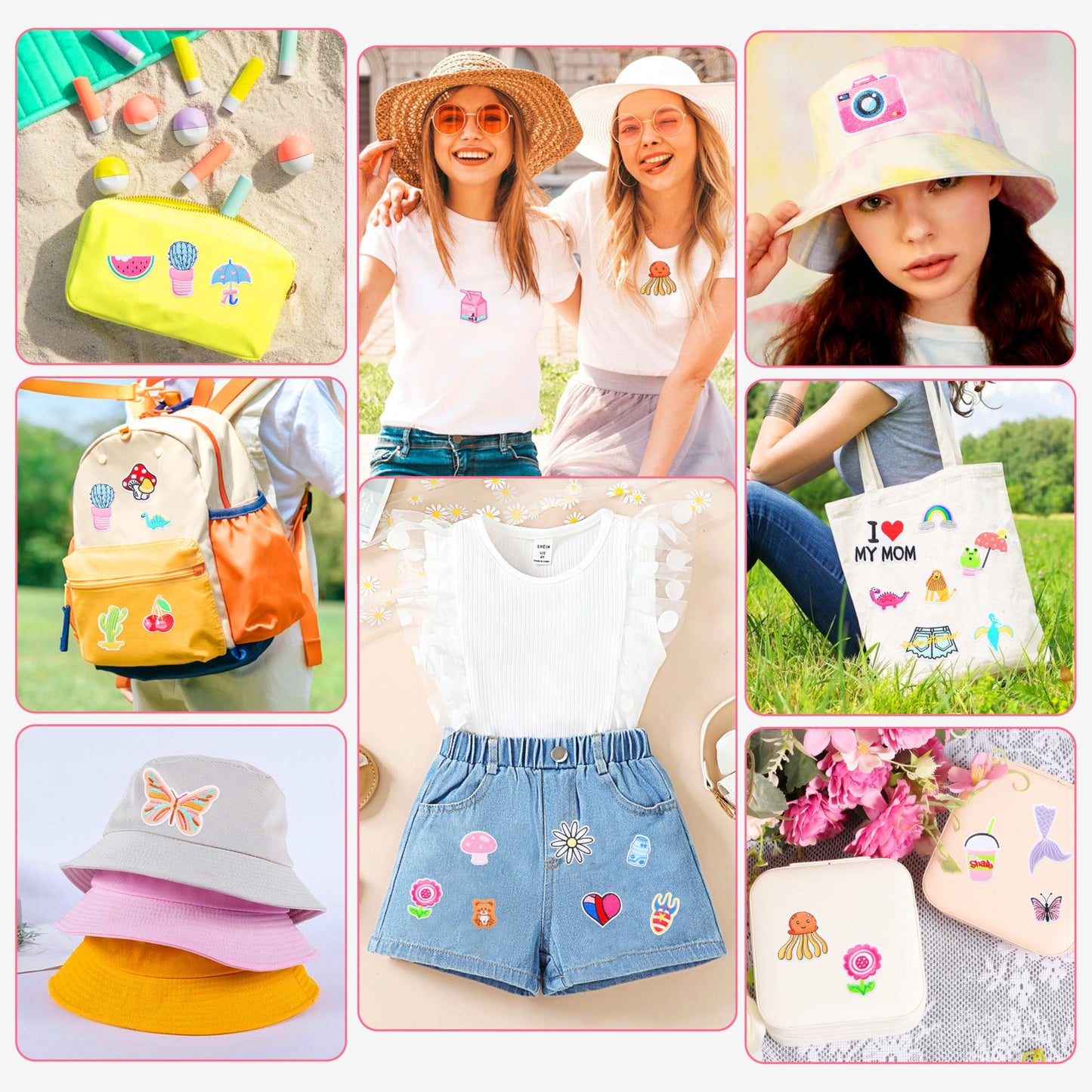 NICEVINYL Embroidered Iron on Patches for Clothing: 80PCS Random Patch Appliques for Clothes Jeans Jackets Bags Hats Fabric Repair - Assorted Funny Style Sew on Patches for DIY Accessories