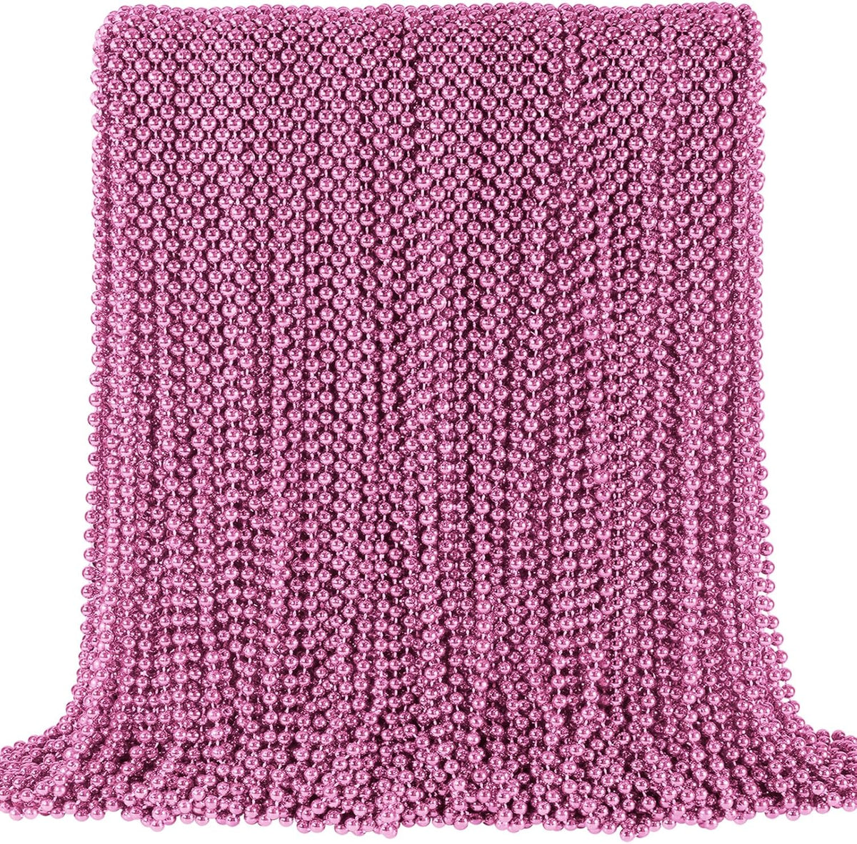 SHAOQINLIN 144 PCS Pink Bead Necklace, 33" Pink Mardi Gras Beads, Breast Cancer Awareness Beaded Necklaces, Party Beads for Mardi Gras, Christmas, Valentine's Day, Wedding, Gender Reveal Party Favors