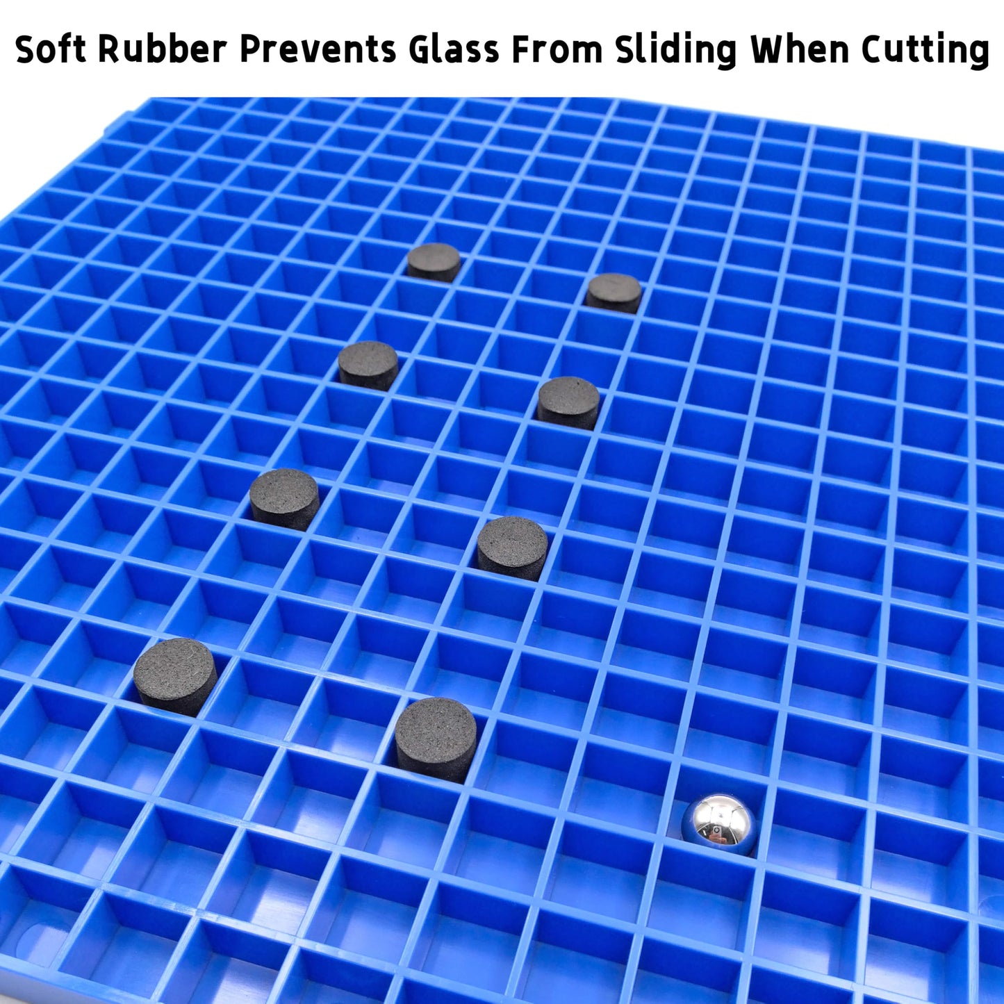 Stained Glass Cutting Mat, Solid Bottom Plastic Grid, Blue, 1 Pack