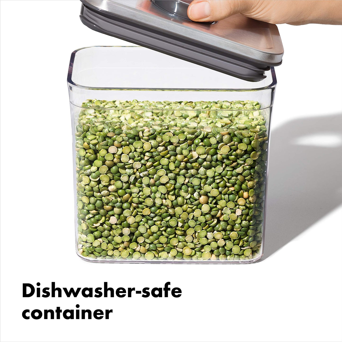OXO Steel POP Container Big Medium Square - 4.4 Qt for Flour, Sugar and More,Grey