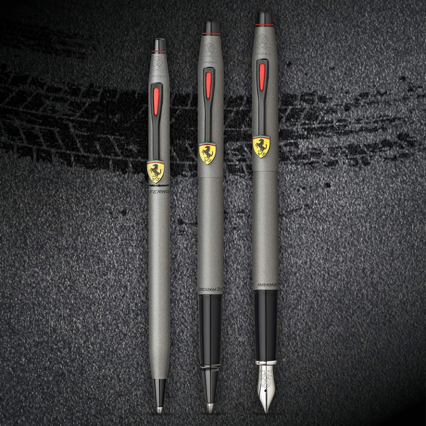 Cross Scuderia Ferrari Classic Century Fountain Pen, Fine Nib, Includes Premium Gift Box - Titanium Grey Satin Lacquer