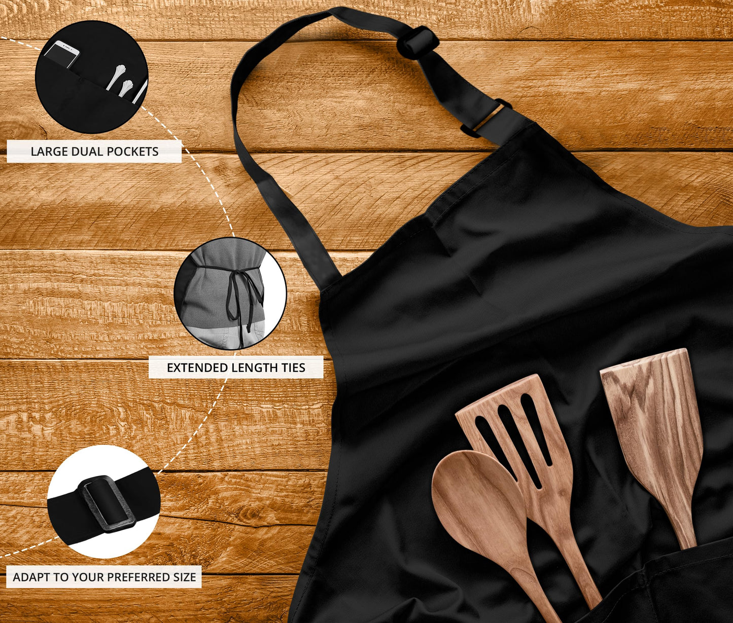 Utopia Kitchen 10 Pack Bib Apron, Unisex Adjustable Aprons with 2 Pockets, Waterdrop Resistant Cooking Kitchen Chef Apron for Men Women