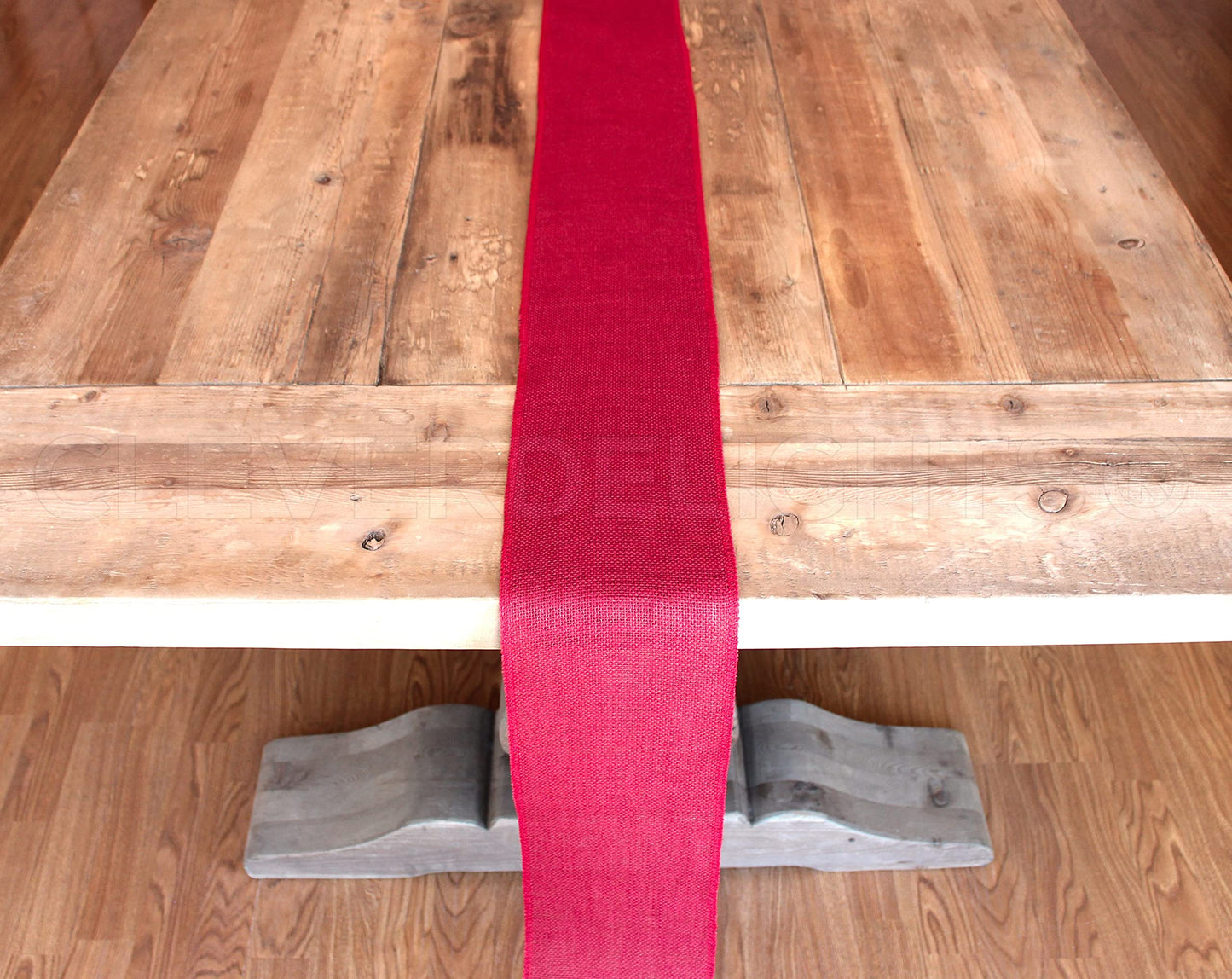 CleverDelights 6" Red Burlap Roll - Finished Edges - 10 Yards - Jute Burlap Fabric