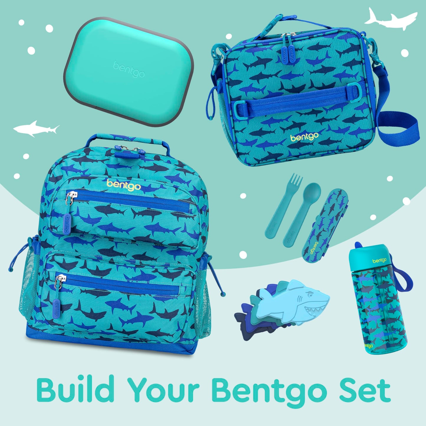 Bentgo Chill Kids Leak-Proof Lunch Box - 4-Compartment Bento Box with Built-In Ice Pack, 3.3 Cup Capacity, PFAS & BPA-Free, Microwave & Dishwasher Safe, Ideal Size for Ages 3 to 7 (Electric Aqua)