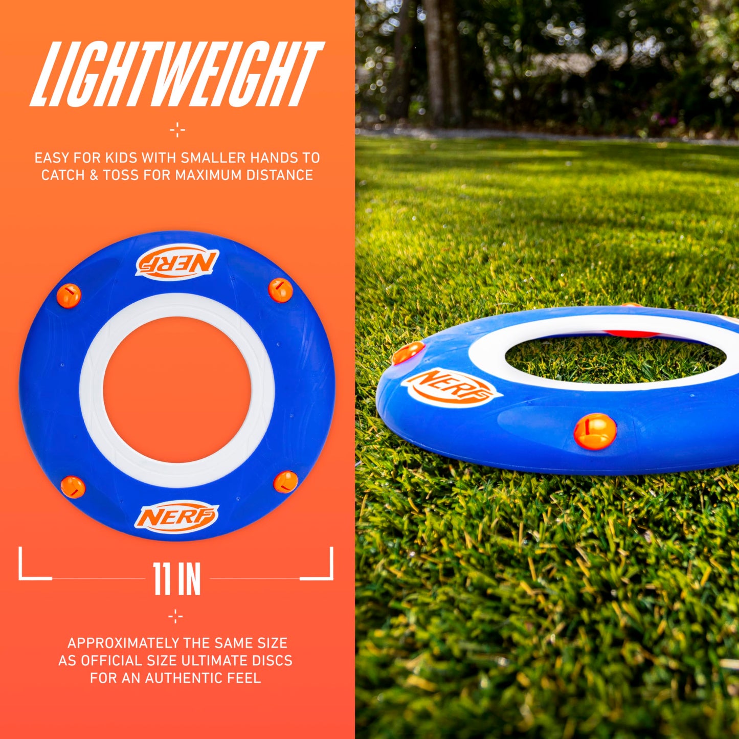 Nerf Kids Soft Flying Disc - Sonic Slinger Indoor + Outdoor Flying Disc Toy for Kids - 11" Inch - Super Lightweight Construction for Indoor + Outdoor Use - Howls When Thrown