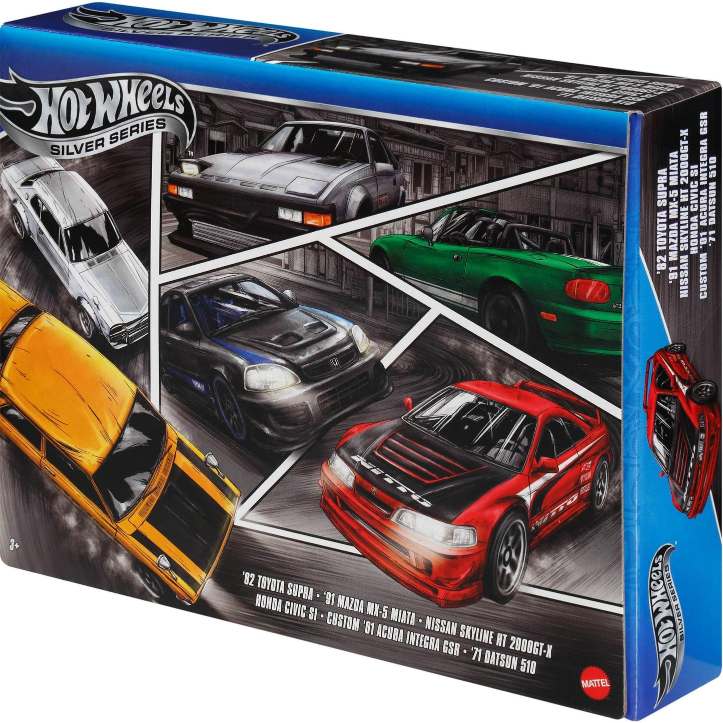 Hot Wheels 1:64 Scale Die-Cast Toy Cars, Set of 6 Japanese Vehicles with Elevated Deco (Styles May Vary)