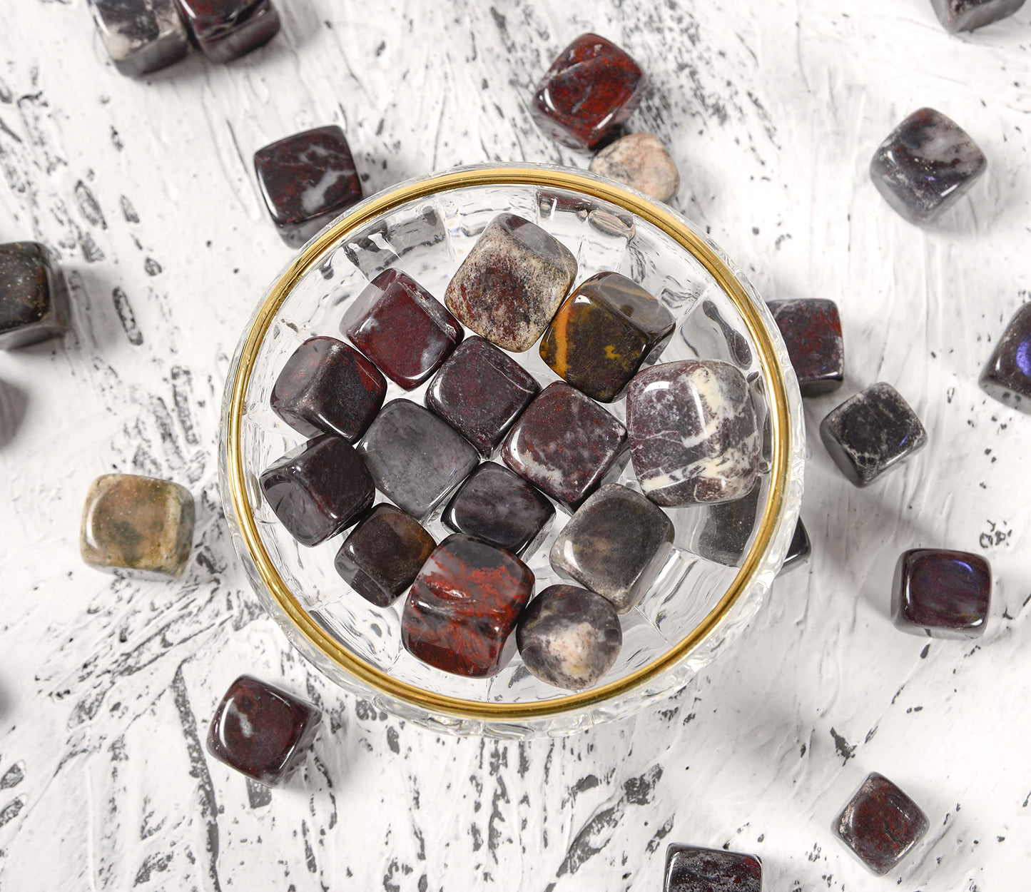 Crocon 1LB rhodonite garnet tumbled stones and Crystals bulk 2000+ Carats Natural Crystal Kit for Reiki Healing Crystals Polished Tumble Stones Chakra Balancing Reiki Gift Home Decor DIY crafts