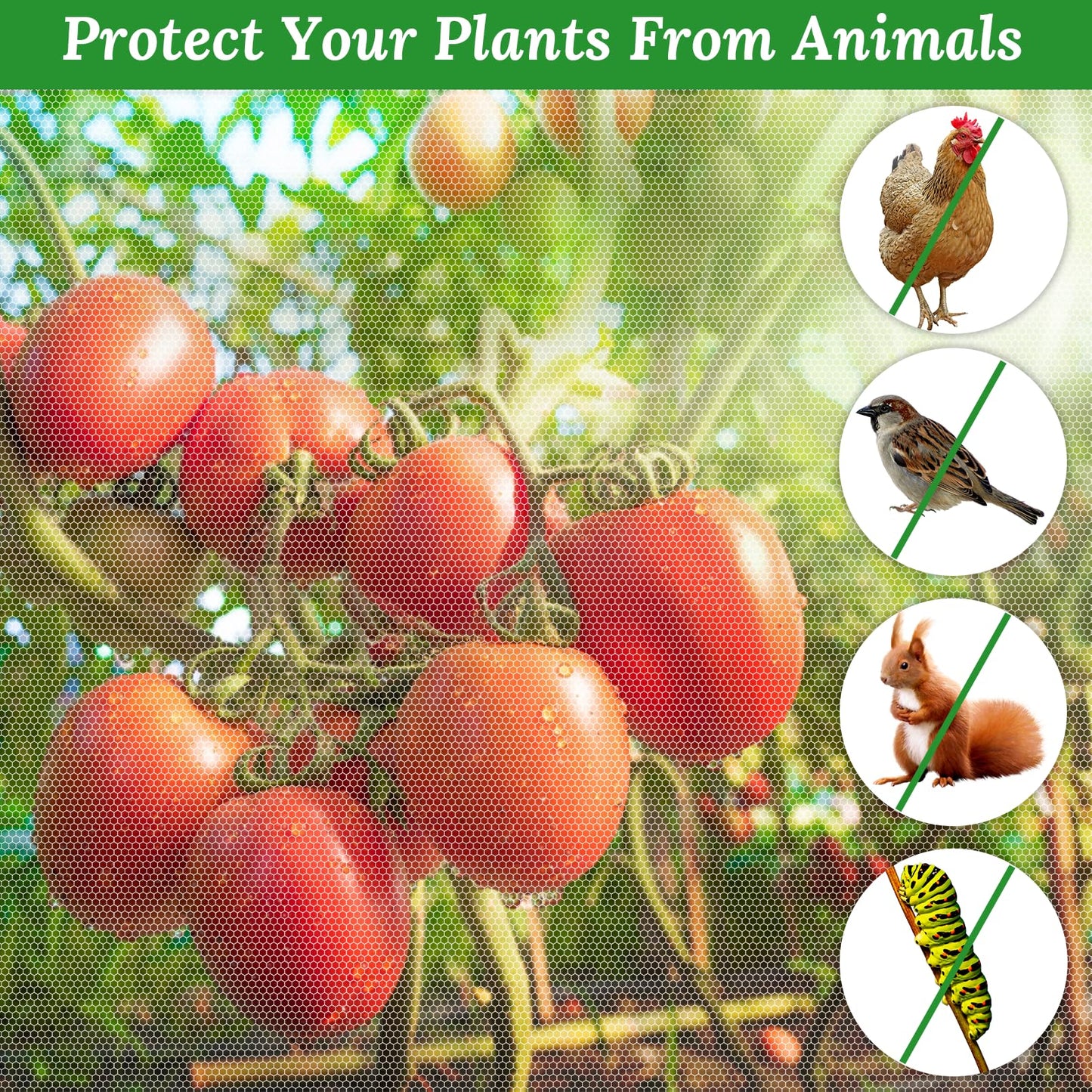 2 Pack Garden Netting for Raised Beds, 4.3x2FT Durable Ultra Fine Mesh Plant Covers with Drawstring to Keep Small Animals Pest Out,Raised Bed Bird Barrier Screen for Protecting Fruits Vegetables Crops