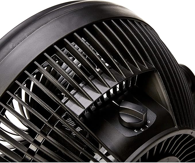 Amazon Basics Air Circulator Fan, Desk Fan for Bedroom, Home and Office, With 90-Degree Tilt Head, 3 Speed Settings, Lightweight (4.2 LBS), 70 Watts, Black, 14.8"Wx7.6"Dx14.1"H