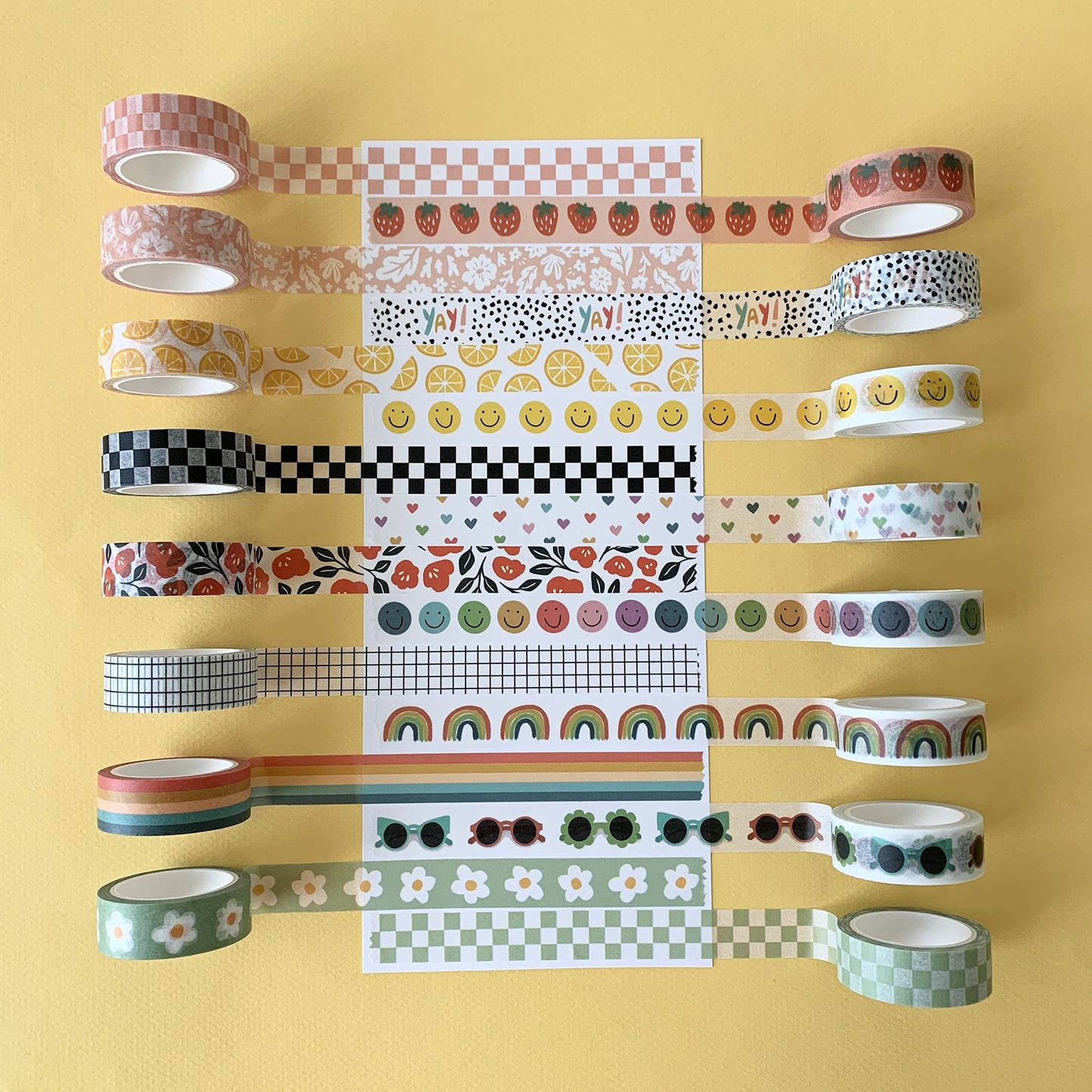 Washi Tape Set of 16 Rolls of 15 mm Wide Cute Decorative Washi Tape for Journaling, Scrapbook, Washy Crafts, Bullet Journals, Planners, DIY Décor, Craft Supplies For Adults & Kids (Splash)