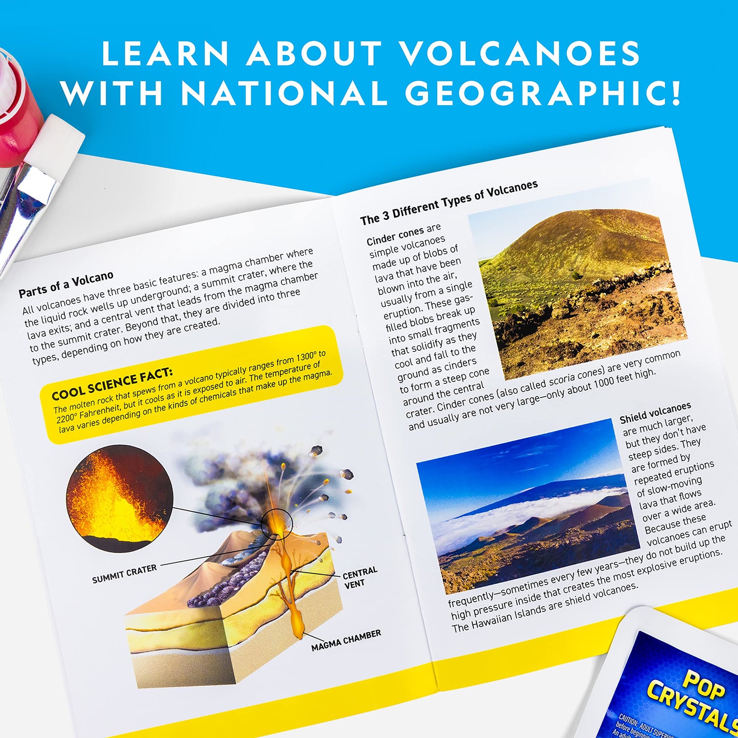 National Geographic Jumbo Volcano Science Kit - 18" Giant Volcano with Multiple Eruptions, Science Experiments, Science Fair Projects