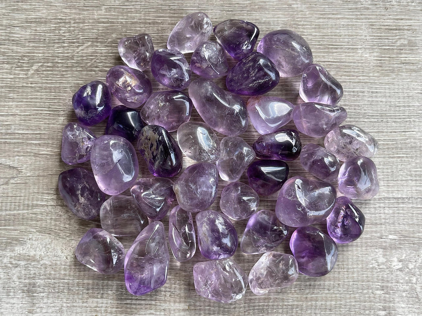 GAF TREASURES 5 Pcs Amethyst Tumbled Stones, Polished Natural Amethyst Gemstone, Amethyst Healing Crystals (Amethyst)