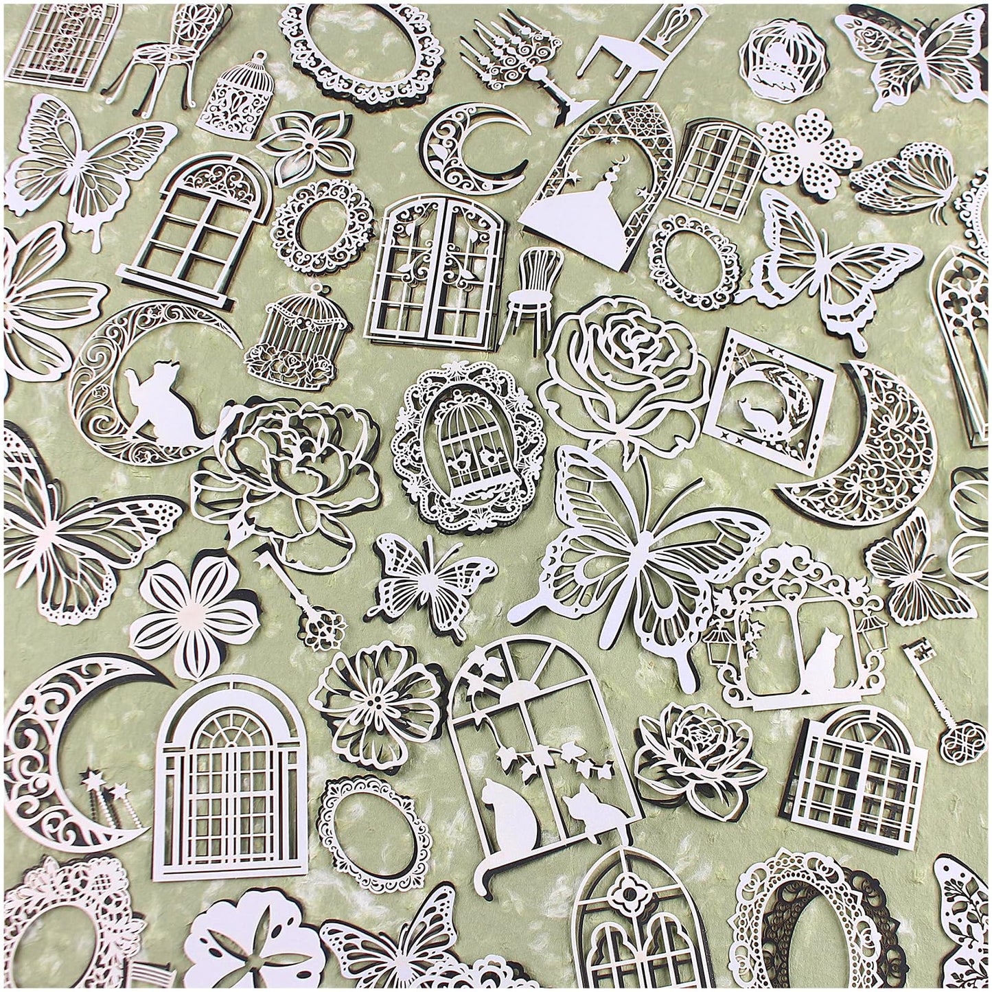 Diuhofart Scrapbook Paper Cutouts for Wedding Scrapbooking Embellishments, 120 Pcs Black and White Collage Materials for Junk Journal Supplies, Card Making, Decoupage, DIY Crafts