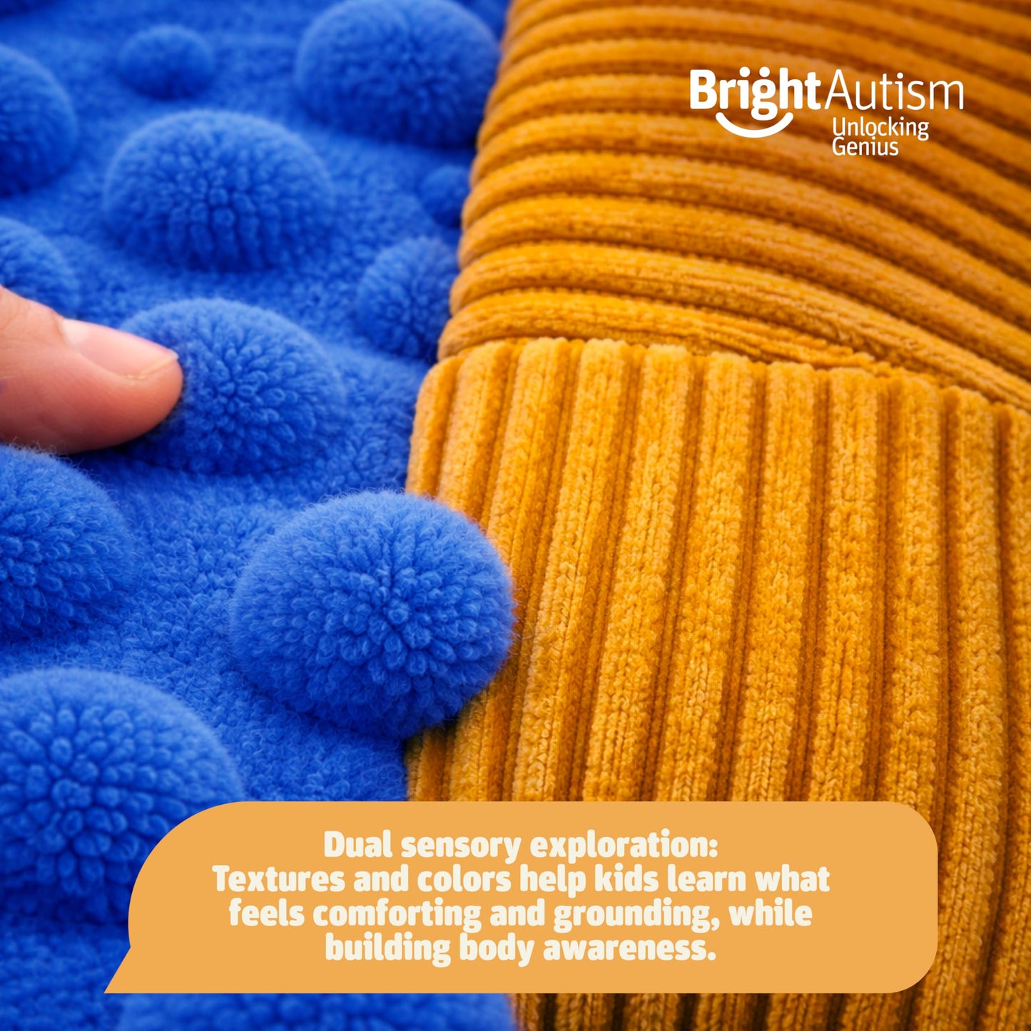Bright Autism Sensory Pillow (Yellow & Blue)