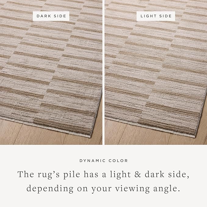 Loloi Amber Lewis Cali Collection CIL-04 Ivory/Tobacco 9'-6" x 13', .25" Pile Height, Area Rug