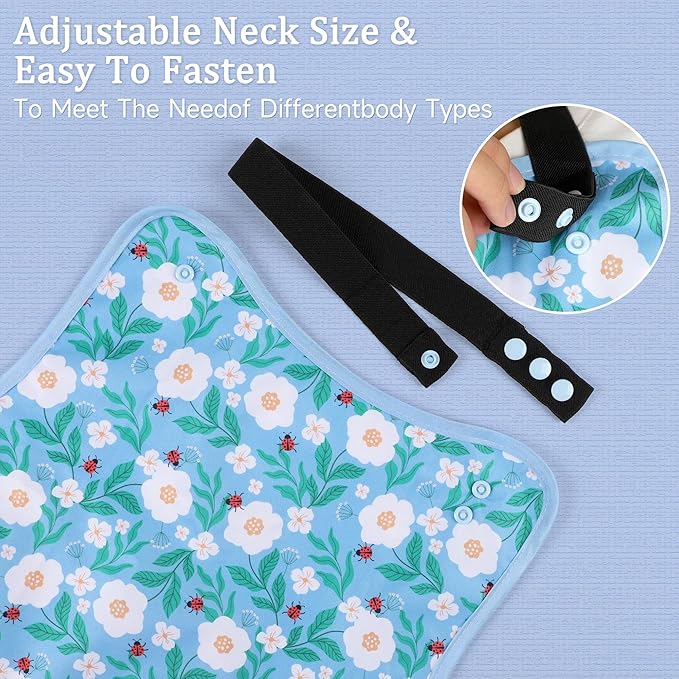 Adult Bibs-3 Pcs Washable Clothing Protector with Upgraded Crumb Catcher