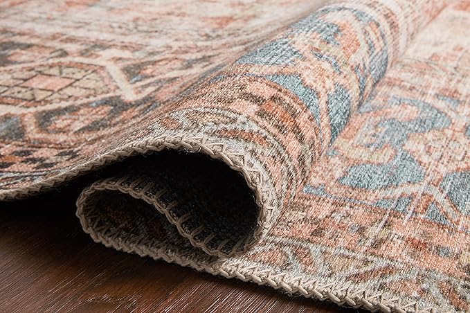 Loloi Loren Collection LQ-15 Terracotta/Sky 2'-6" x 7'-6" Runner Rug