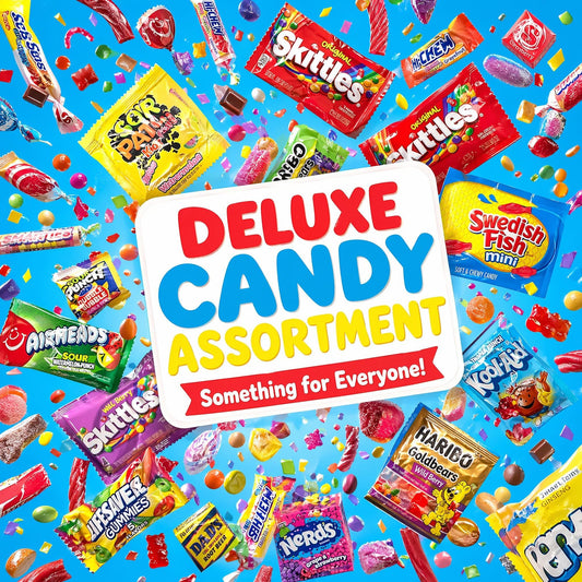 Candy Variety Pack - Assorted Candy Party Mix - 4 LB Bag - Sweets Assortment - Bulk Individually Wrapped - Pinata Candies - Mixed Candies - Queen Jax - Deluxe Mix