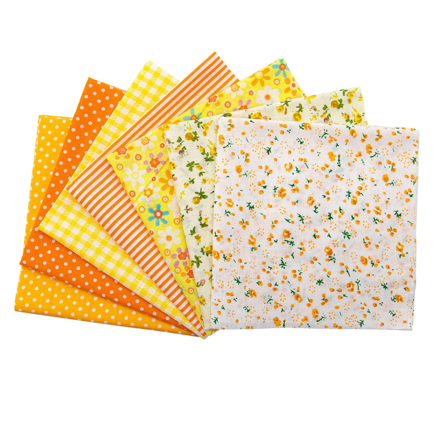 AUEAR, 35 Pack Cotton Print Fabric Bundle Squares 9.8"x9.8" Quilting Sewing Floral Precut Sheets for DIY Scrapbooking Dot Pattern (Bright Colors: Red & Blue Yellow Pink Green)