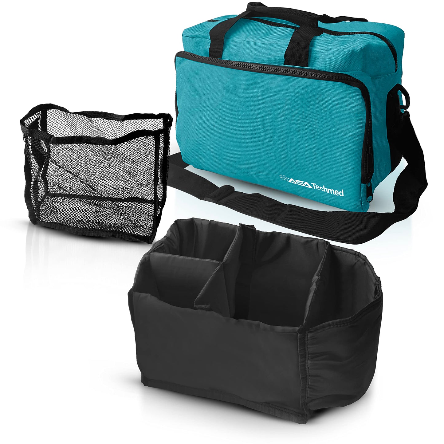 ASA TECHMED Nurse Bag for Medical Equipment, Nurse Accessories Bag Ideal for Doctors, Nurses, Home Health Aids, Medical Students (Teal)