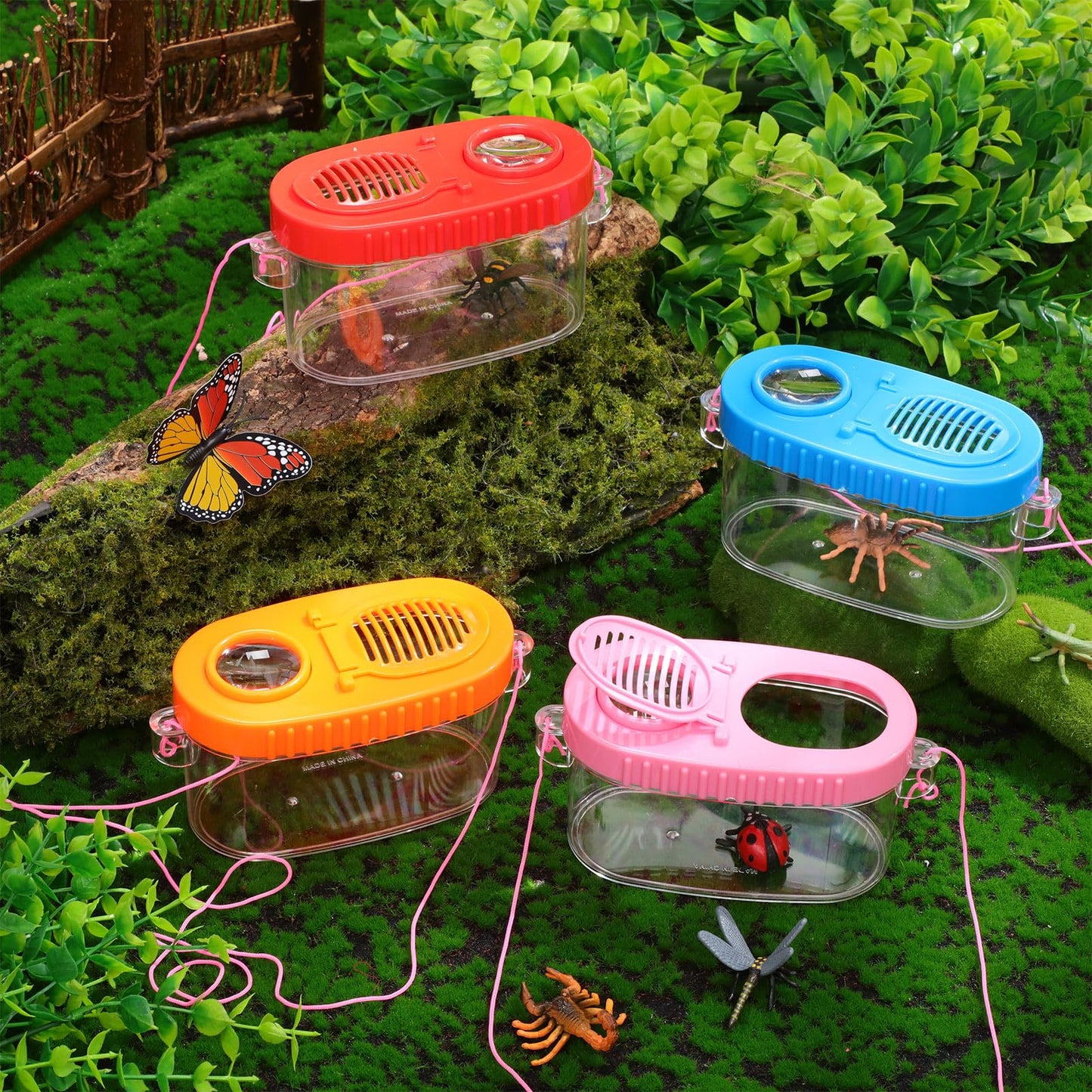Halloscume 12 Pcs Insect Bug Viewer for Kids Explorer Outdoor Set Bug Catcher Containers for Insects Magnifying Insect Box Observation Kit for Science Nature Exploration Collecting
