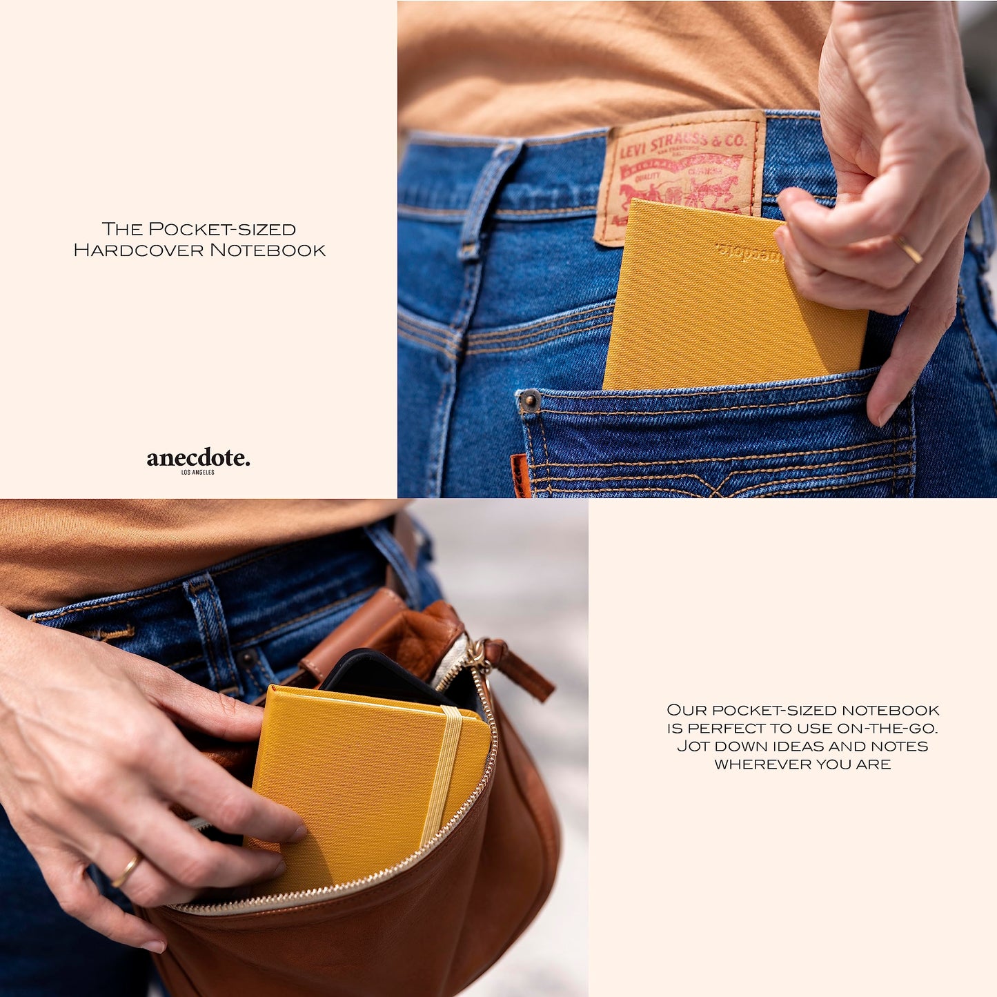 ANECDOTE. Small Journal Notebook for Men & Women, 192 Pages | Thick 80 GSM Lined Paper| Hardcover (5.5"x3.5" Pocket Size) | Daily Journaling Diary for Work, Travel, School & Office Use (Black)