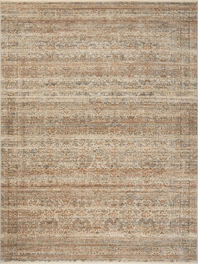 Loloi Amber Lewis Molly Collection MOL-01 Natural/Denim 5'-3" x 7'-9" Low Pile Area Rug
