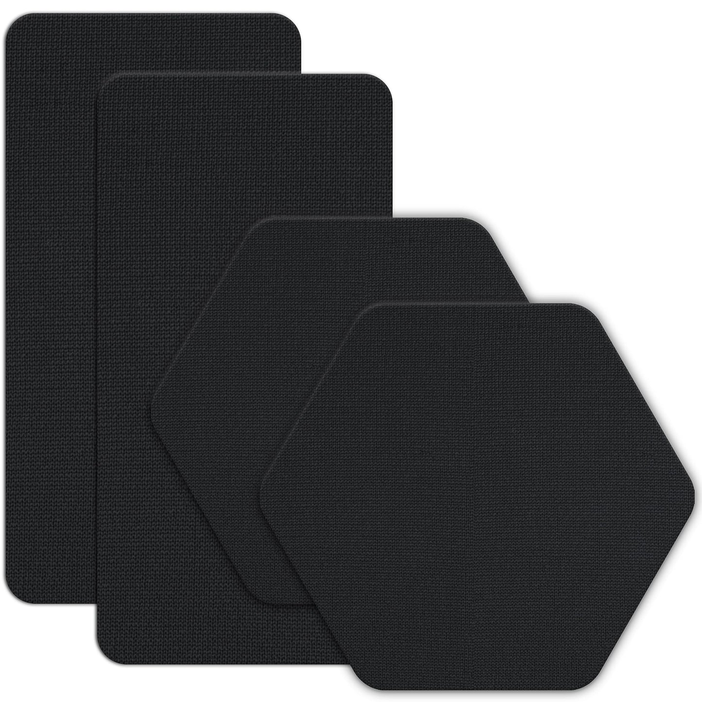 GEAR AID Tenacious Tape Gore-TEX Fabric Patches for Waterproof Jacket & Rain Gear Repair, Black, 2.5” x 2.8” Hex & 2.5” x 4” Rectangle, 4 Patches