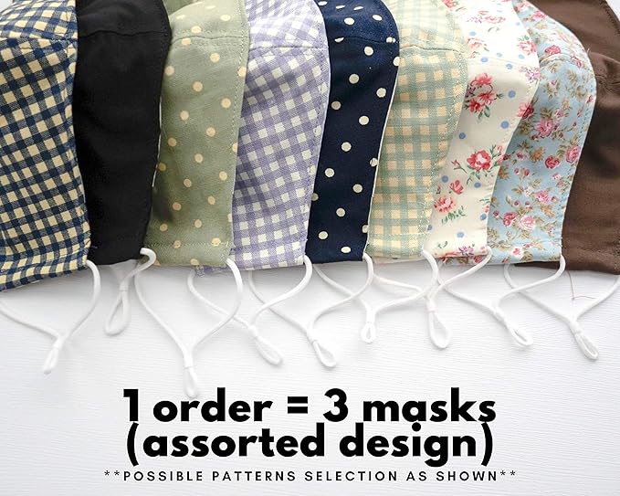HOPE LOVE SHINE Fabric Reusable Face Masks Adjustable Cotton Handmade