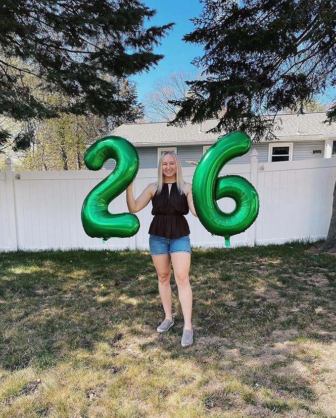 Dark Green Number 21 Balloon 40 Inch, 21st Birthday Party Decorations for Children, Giant 21 Foil Balloon for Party Supplies