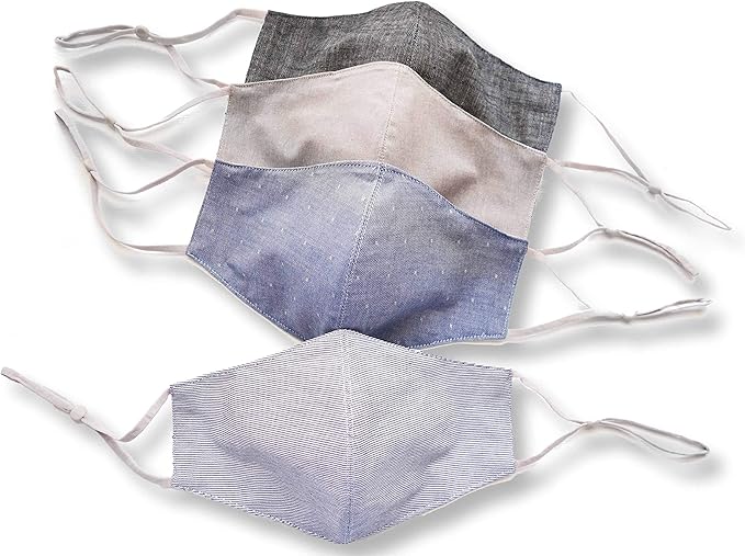HOPE LOVE SHINE Cotton Reusable Face Masks w/Adjustable Ear Loops & Filter Pocket