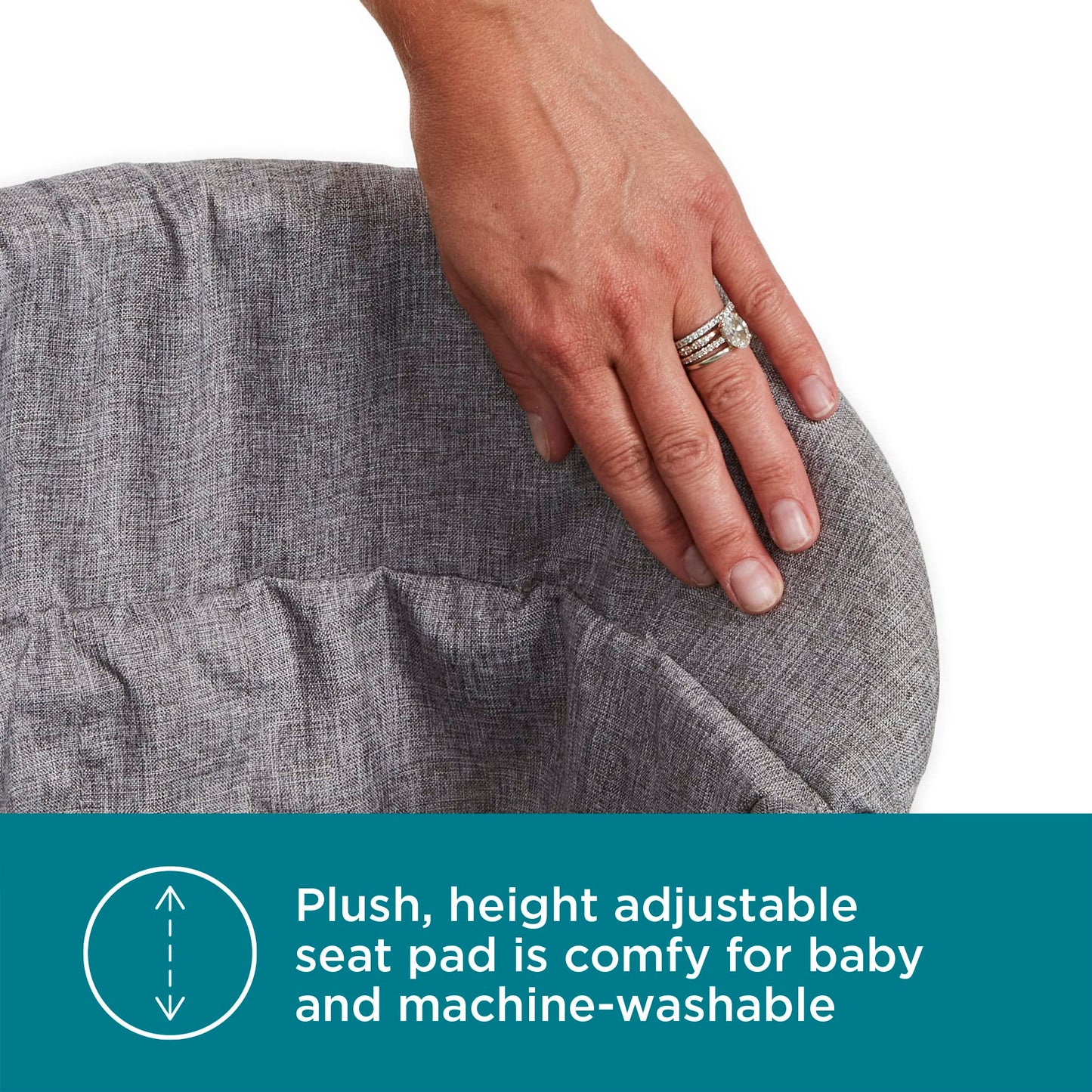 Contours Graze 2-in-1 Foldable Infant and Baby Push Walker, Seated or Walk-Behind Design, Removable and Washable Seat Pad and Snack Tray, Height Adjustable Seat Pad, Wide and Sturdy Frame - Gray/Teal