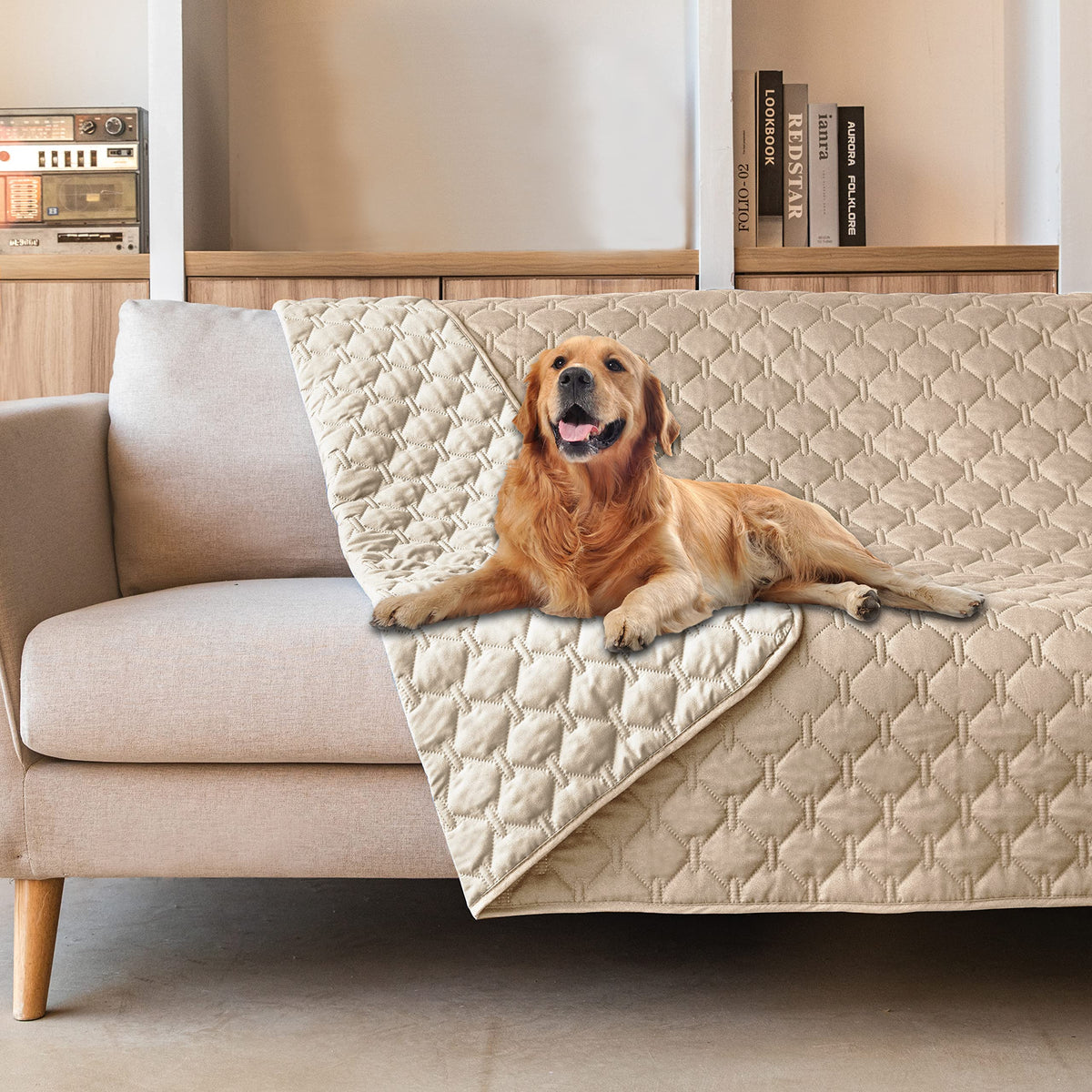 gogobunny Waterproof Pet Blanket for Bed, Washable Couch Cover for Dog Cat