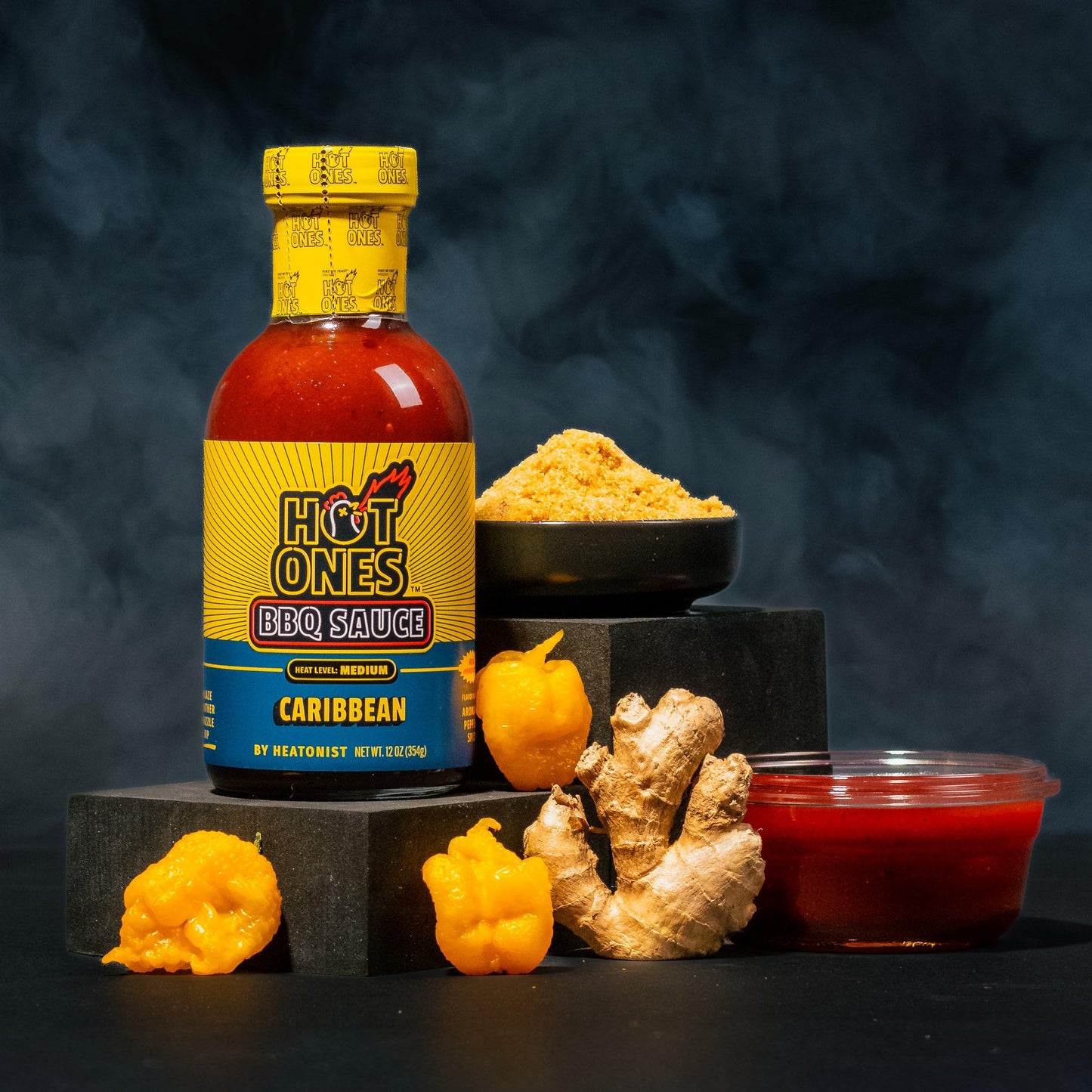 Hot Ones BBQ Sauce Trio - Variety Pack - Gift Set - Original, Smoked Serrano, Caribbean