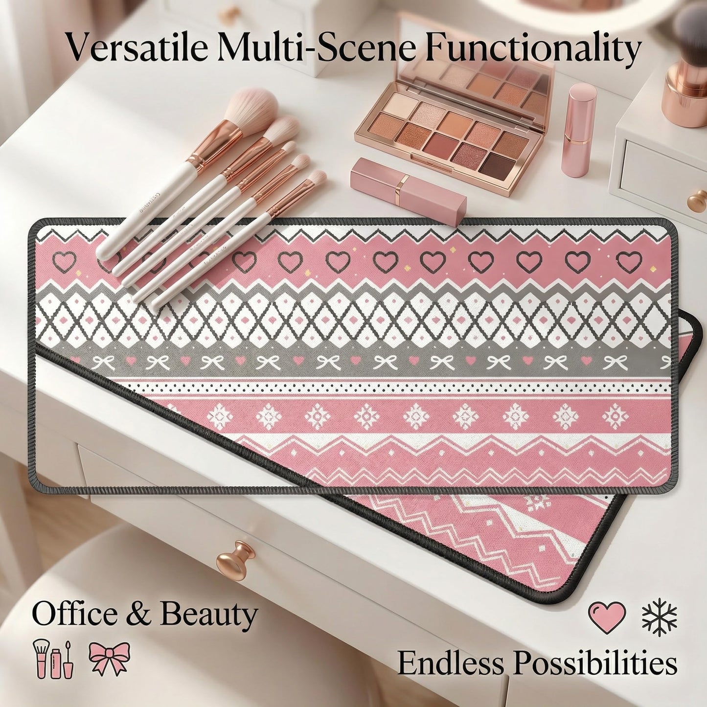 Large Desk Pad, 31.5" x 11.8" Desk Mat, Mouse Pad, Computer Laptop Desk Mat Mouse Keyboard Pad, Modern Abstract Desktop Protector, Desk Accessories, Desk Writing Makeup Mat for Office Home School