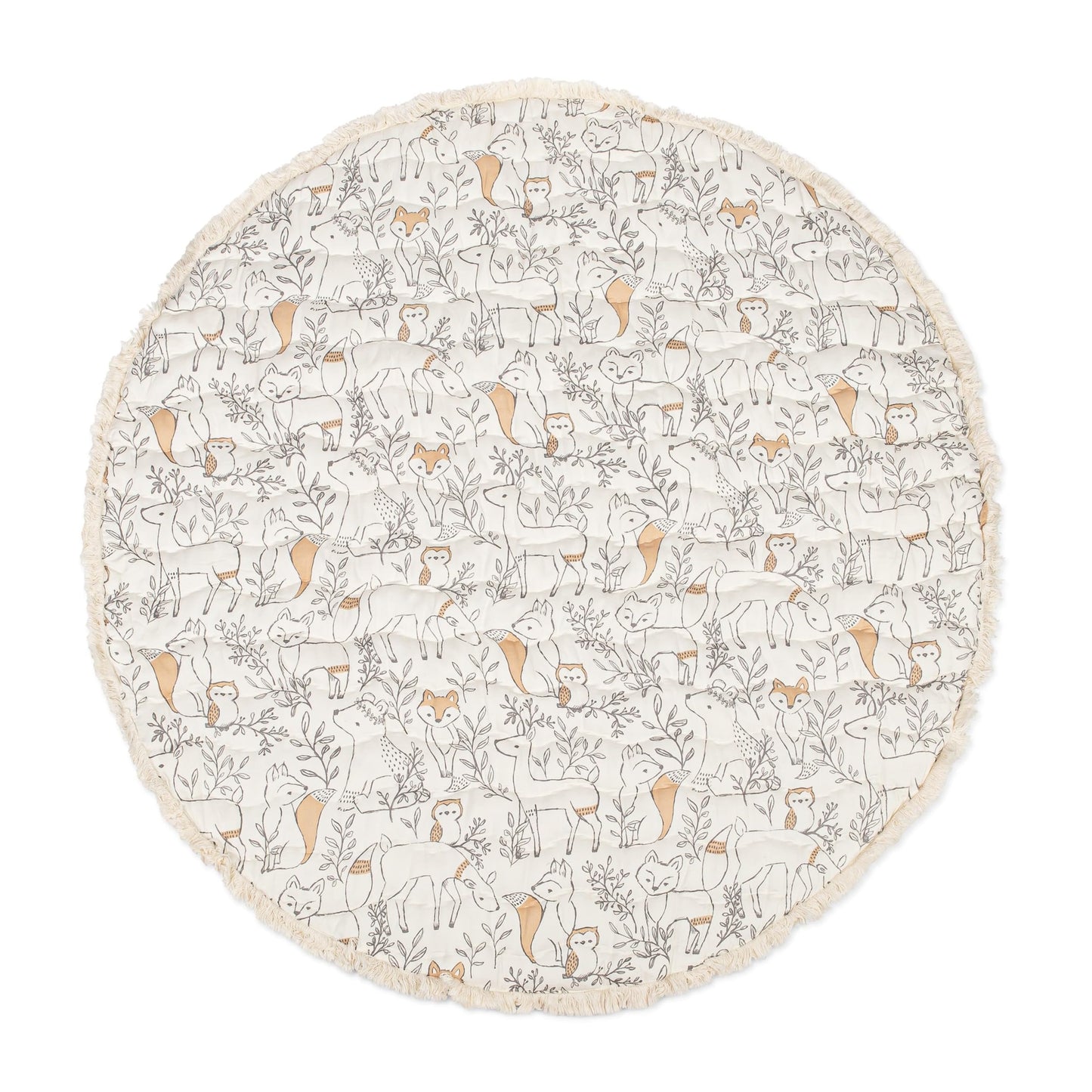 Crane Baby Play Mat, Floor Mat for Babies and Toddlers, 40" x 40", Woodland Animals