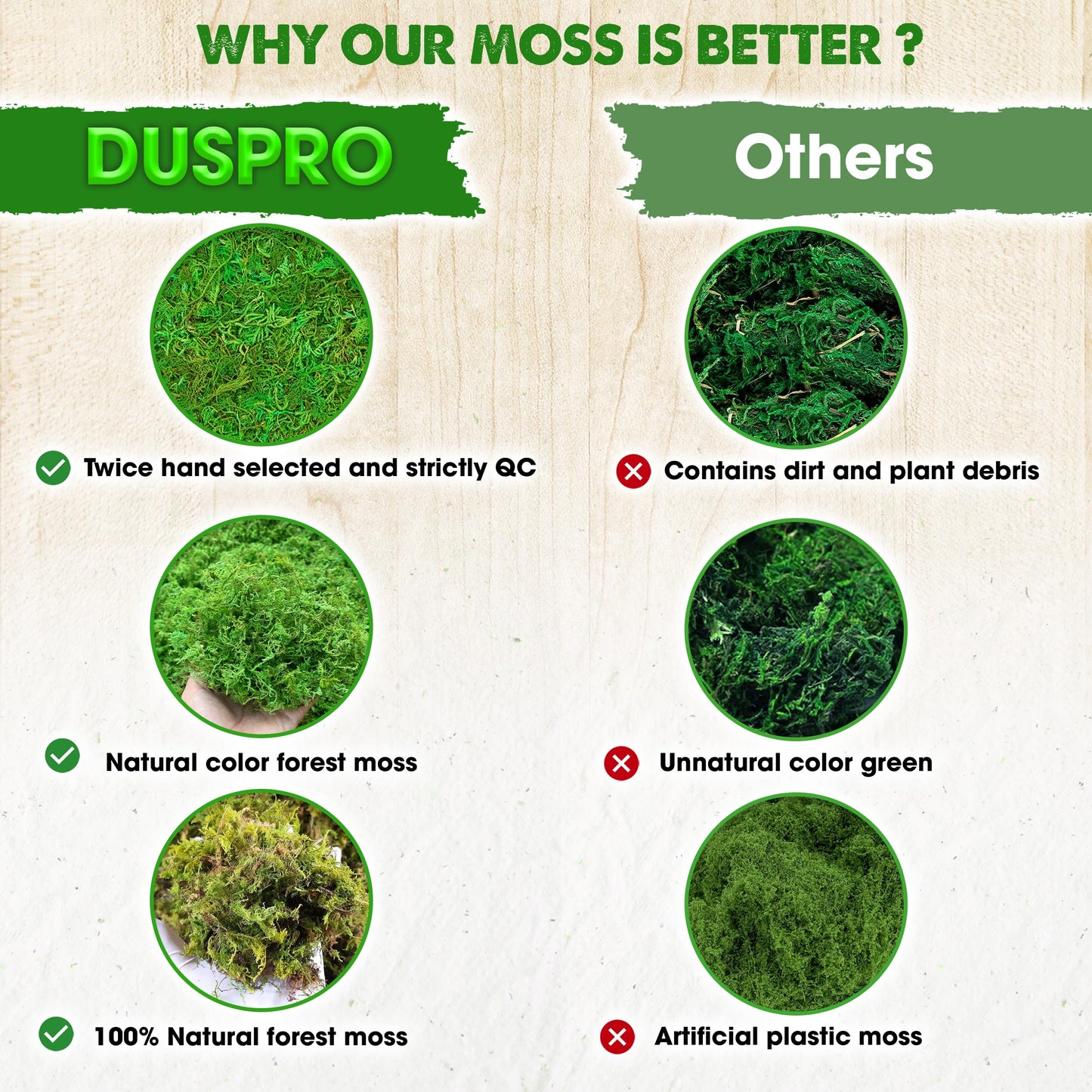 DUSPRO Green Forest Moss for Crafts, Real Dried Decorative Moss for Indoor Planter Soil Cover, Table Centerpieces, Wedding, Easter & Christmas Decor, DIY Projects, 1.25 Lbs