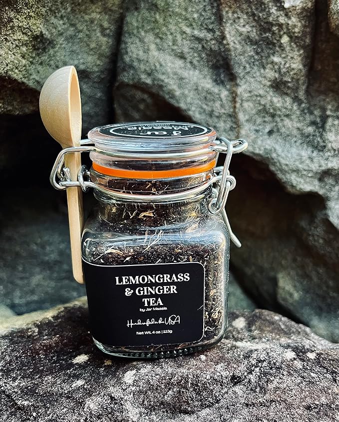 Gourmet Premium Lemongrass and Ginger Tea - 4 oz. | Handcrafted, flavorful Indian Chai blend, soothing and delicious tea!