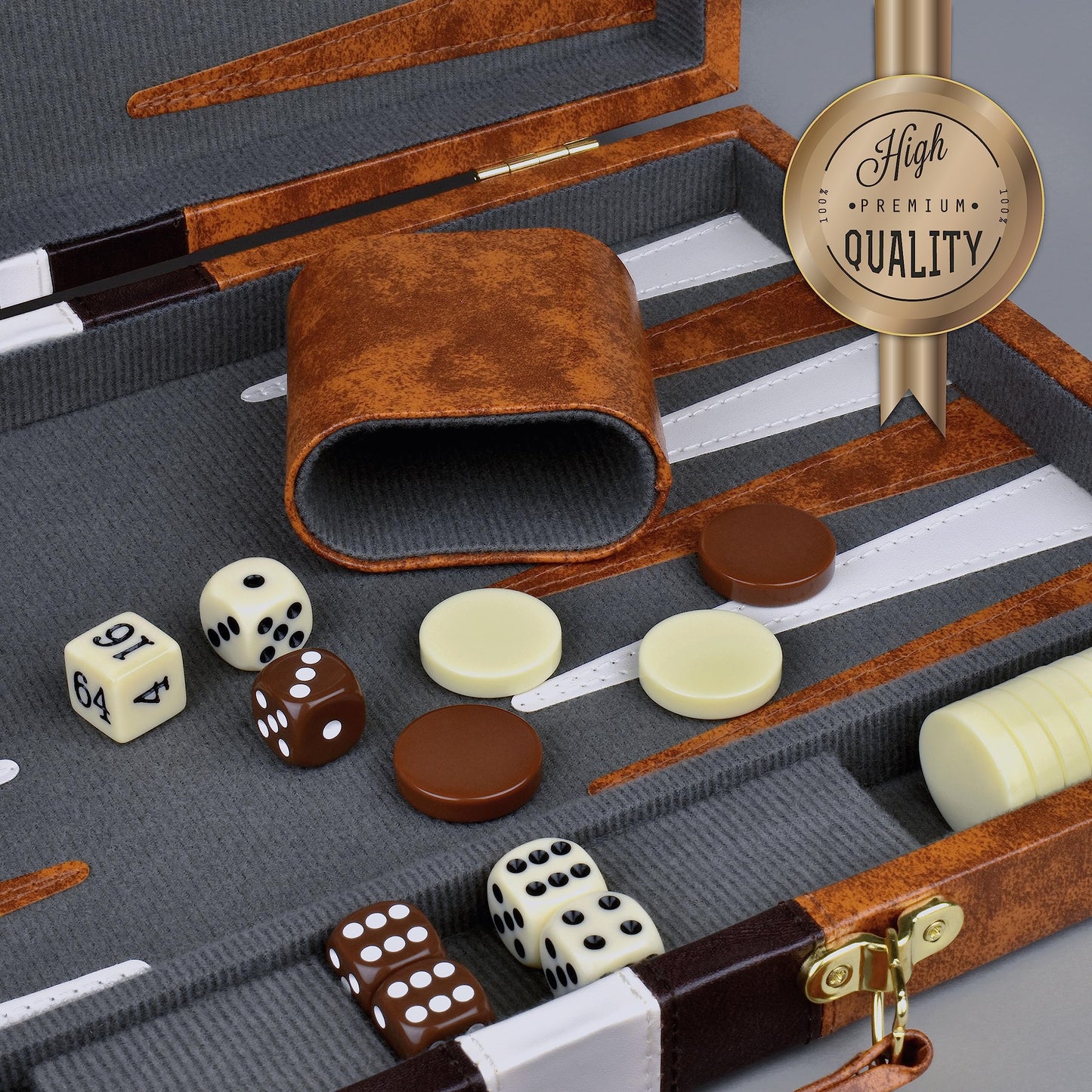Large Backgammon Sets for Adults - Classic Board Games for 2 Players Adults and Kids - Premium Backgammon Set 15 inch Board and 32 Backgammon Pieces in Quality PU Leather Case - Gift for Man