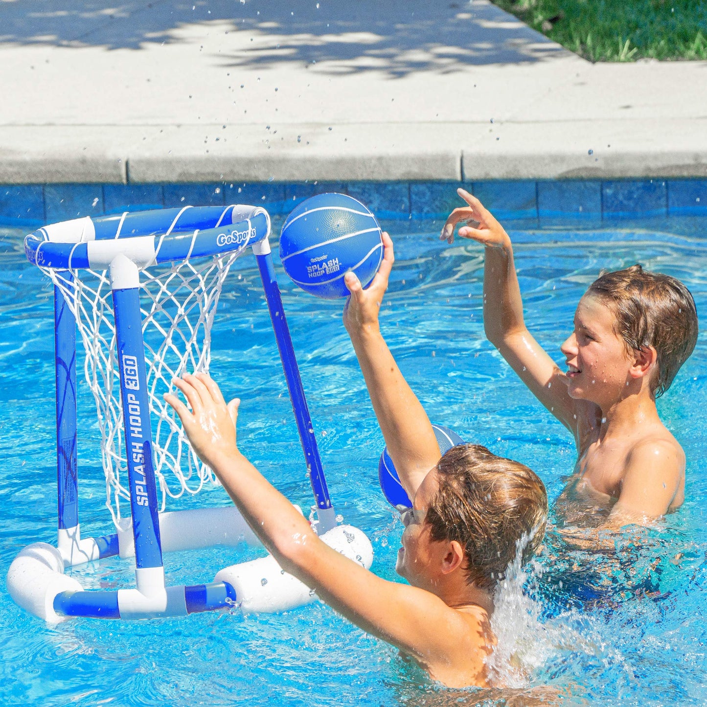 GoSports Splash Hoop 360 Floating Pool Basketball Game Includes Hoop, 2 Balls and Pump