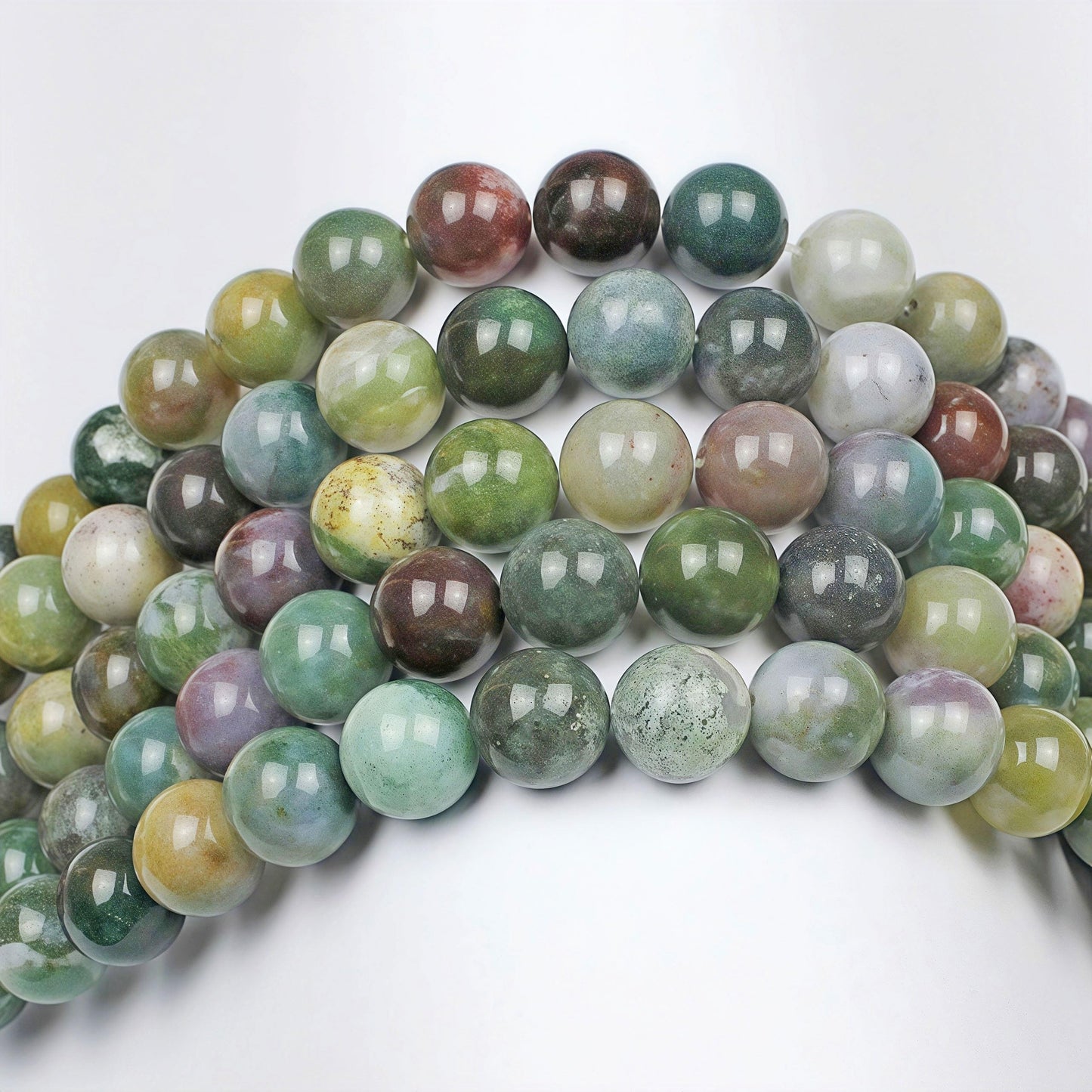 MJDCB AAA Natural Round India Agate Stone Beads Onyx Loose Beads for DIY Necklace Bracelat Jewelry Making Strand 15" (6mm)