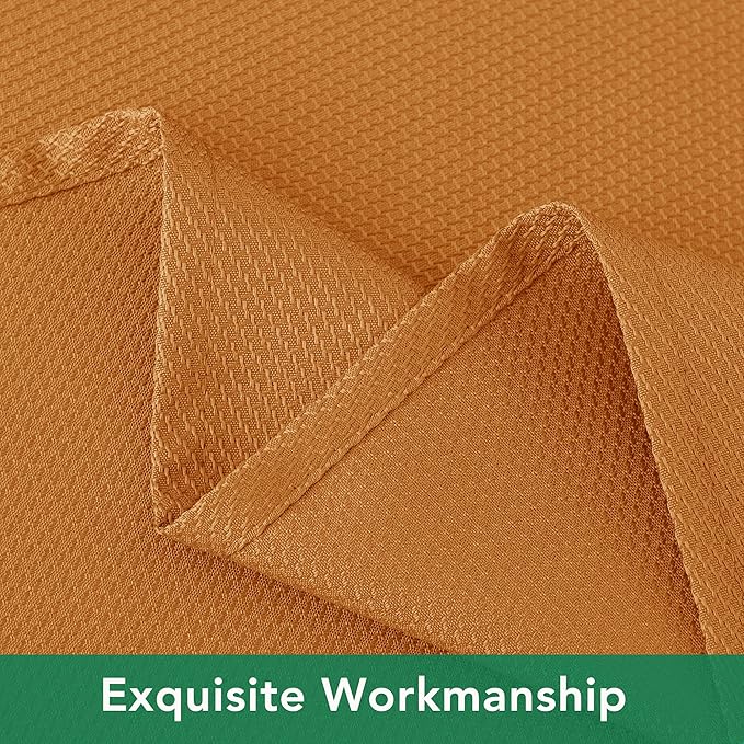 Biscaynebay Fall Tablecloth Textured Fabric Round Tablecloths 70", Bronze Thanksgiving Autumn Harvest Water Resistant Fabric Tablecloths for Kitchen, Dining, Wedding, Parties Machine Washable