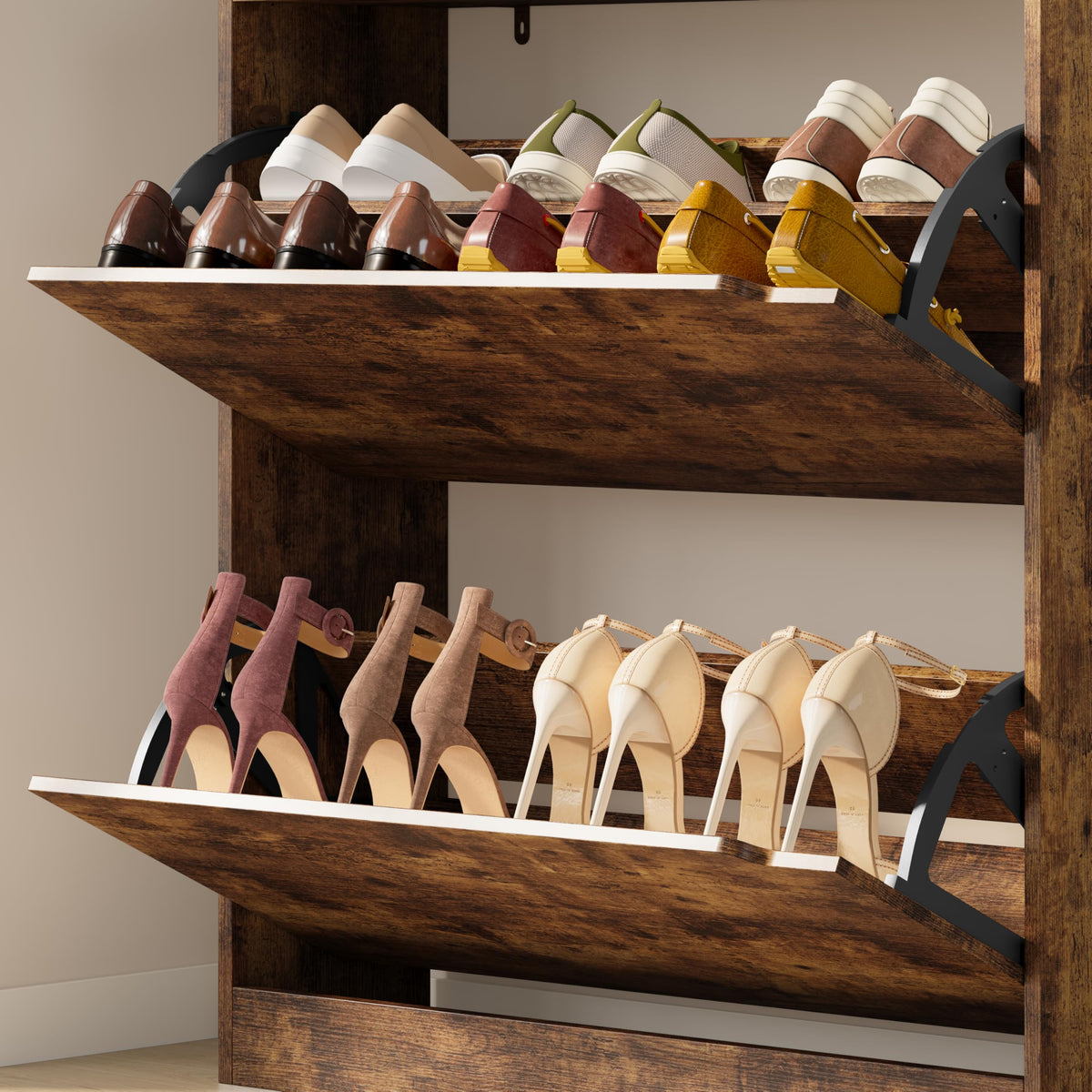 Shoe Cabinet with 2 Flip Drawers