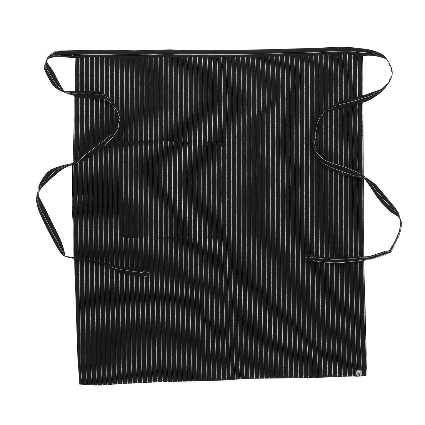 Chef Works Unisex Bistro Chef Apron, Black/White Pinstripe, One Size