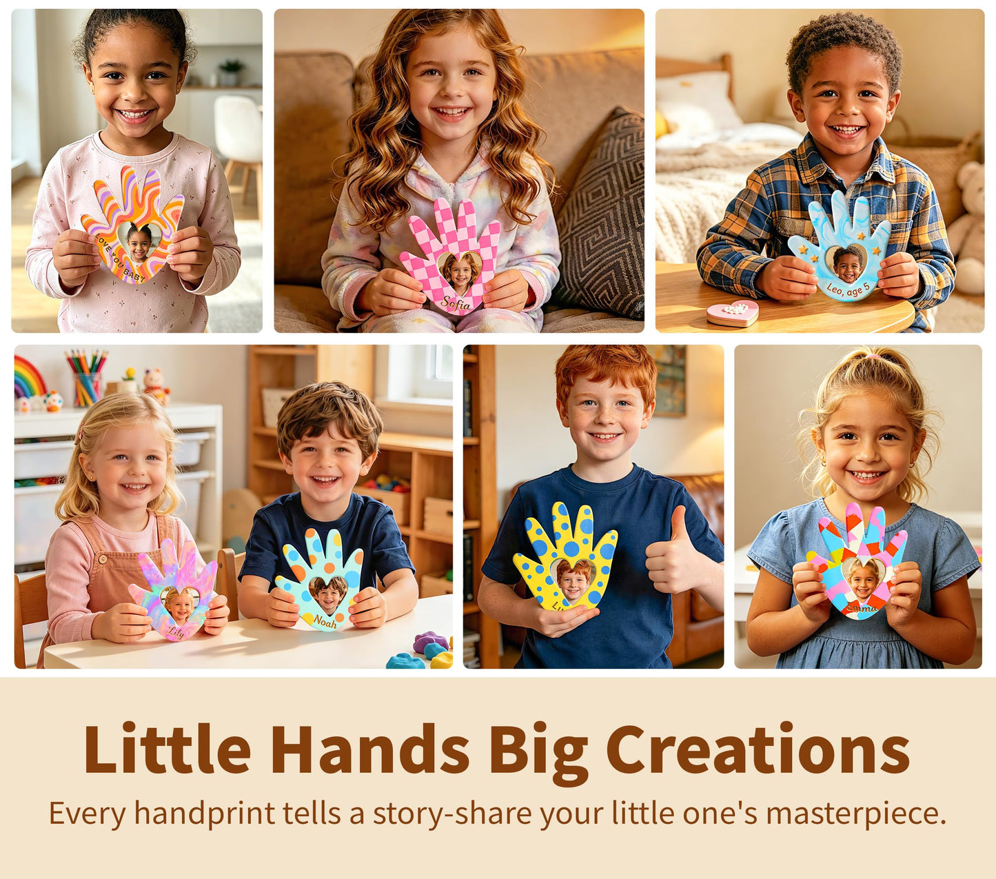 Clay Hand Casting Kit for Family Crafts – Oven Bake Polymer Clay Arts & Crafts, DIY Handprint Keepsake Frame for Kids Teens & Adults, Creative Projects for Everyone Gifts from Children, Ages 5-14