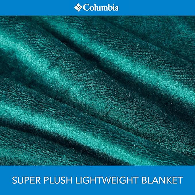 Columbia 50" x 60" Super Plush Lightweight Throw Blanket - Outdoor Essentials for Camping, Picnics, and Adventures, Soft and Cozy Home Essentials for Bed and Living Room - Night Wave