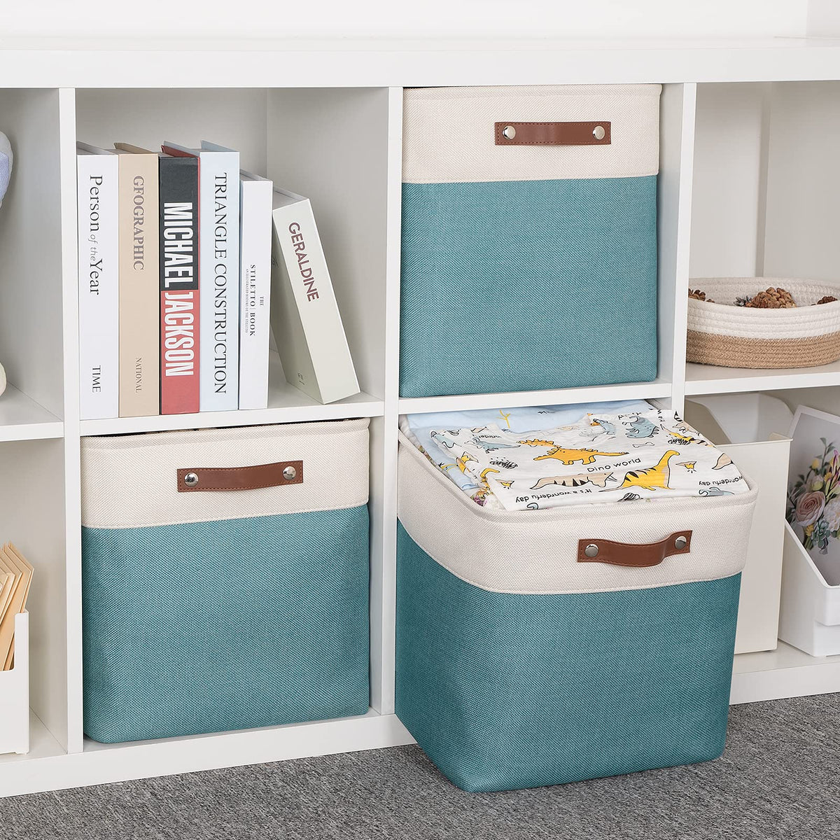 Cube Storage Baskets for Shelves Foldable Storage cubes Baskets (3 Count)