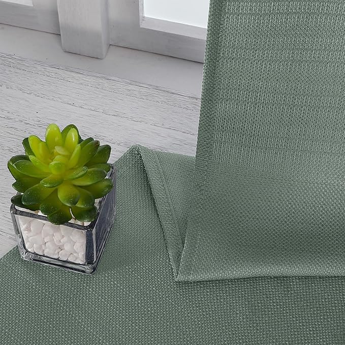 Chyhomenyc Sage Green Curtains 120 Inch Length 2 Panels Set, Faux Linen Textured Semi Light Filtering Soft Airy Farmhouse Curtain Drapes for Living Room Bedroom, Each 60Wx120L